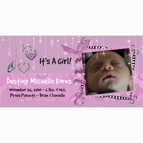8x4 Birth Announcement Card Girl By Laurrie 8 x4  Photo Card - 1