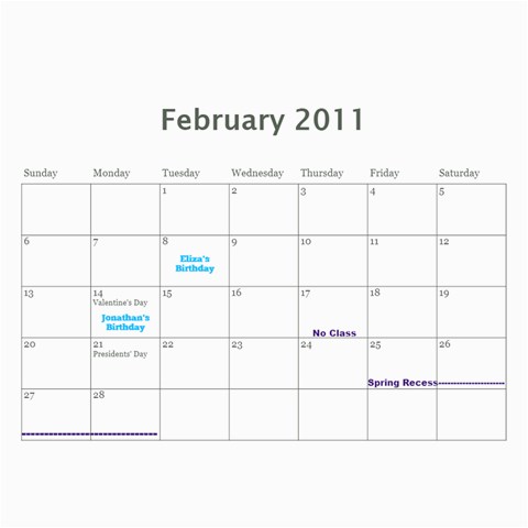 2011 Calendar 2 By Tiffany Frogley Apr 2011