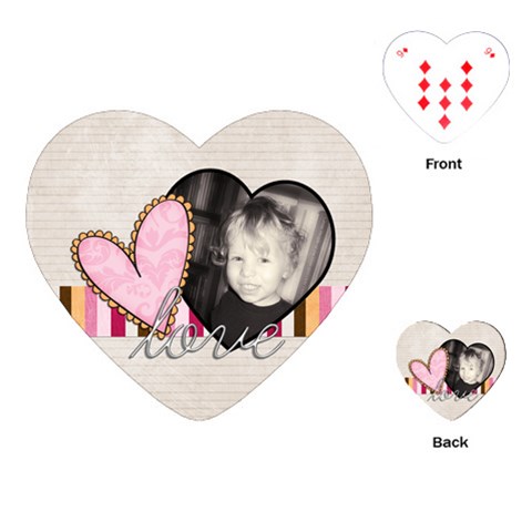 Love Valentine Heart Playing Cards By Sheena Front