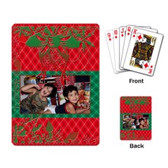 red & green xmas bow & lights - Playing Cards Single Design (Rectangle)