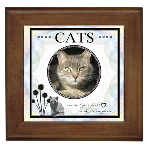 Cats Can Steal Your Heart Framed Tile By Lil Front