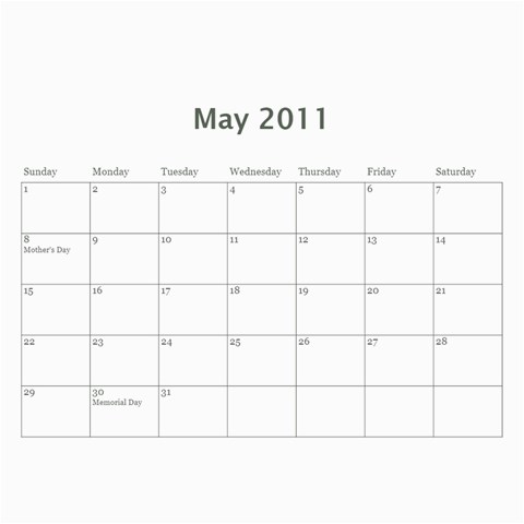 12 Month Holiday Calendar By Kenny Porras Oct 2011