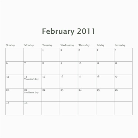 12 Month Holiday Calendar By Kenny Porras Apr 2011