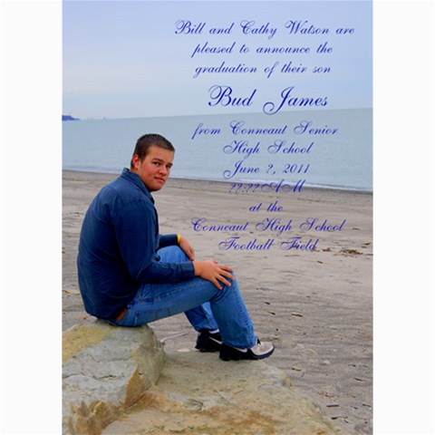 Bud Watson Graduation Announcements By Lindsey Hayes 7 x5  Photo Card - 7