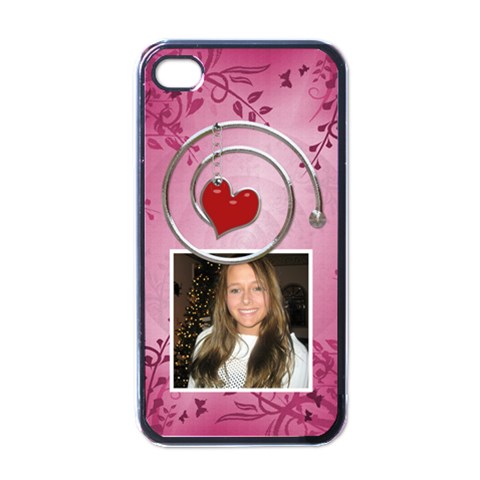 Pink & Red Apple Iphone 4 Case By Lil Front