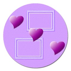 Purple hearts - 5  magnet - Magnet 5  (Round)