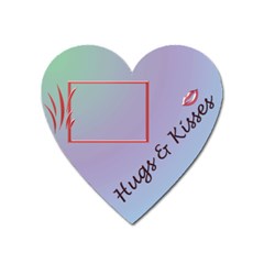 hugs & kisses - heart magnet - Magnet (Heart)