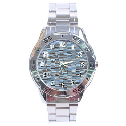 Blue Stainless Steel Watch By Daniela Front