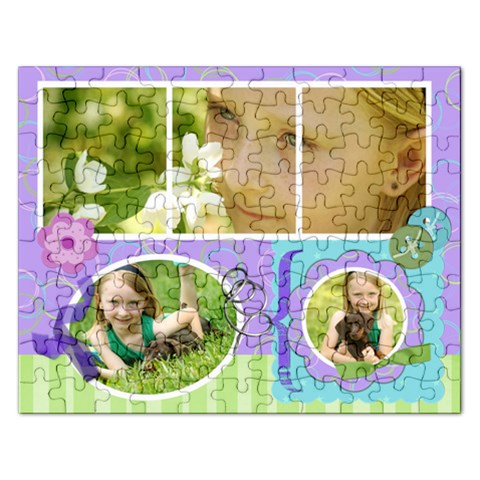 Rectangle Puzzle Template Spring By Laurrie Front