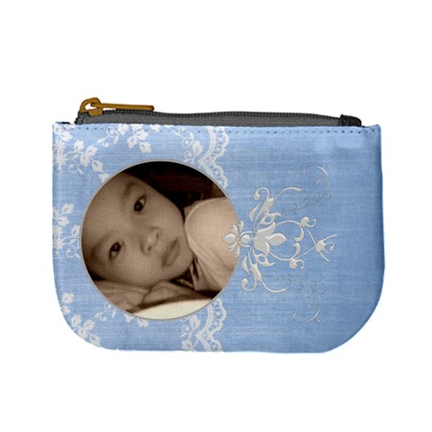 Blue Grunge And Girly Custom Mini Coin Purse By Happylemon Front