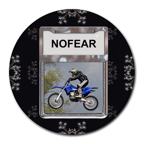 No Fear Round Mousepad By Lil Front
