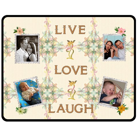 Live, Love, Laugh Floral Medium Fleece Blanket By Lil 60 x50  Blanket Front