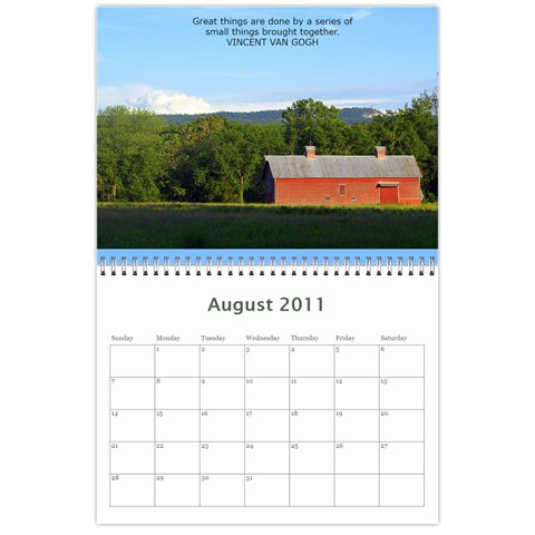 Calendar By Theresa Kelly Aug 2011