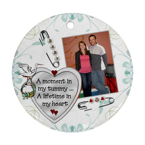 Pregnancy Round Ornament By Lil Front