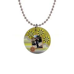 Yellow petal necklace - 1  Button Necklace