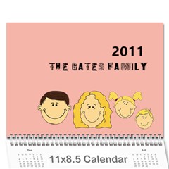12 mos calendar - Wall Calendar 11  x 8.5  (12-Months)
