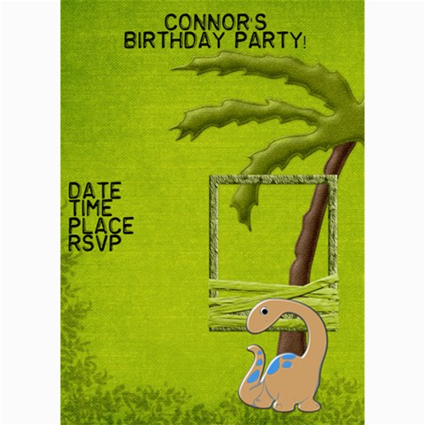 Dinosaur Birthday Invitation By Lisa Minor 7 x5  Photo Card - 4