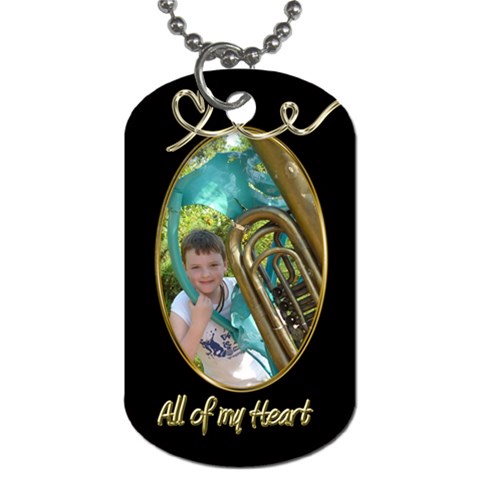 All Of My Heart Liquid Gold Dog Tag By Catvinnat Front