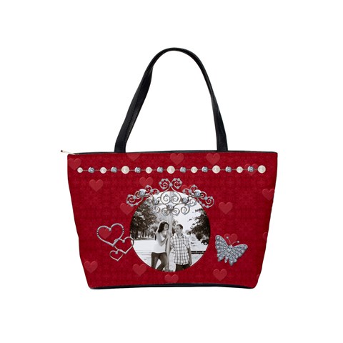 Diamonds & Pearls Red Classic Shoulder Handbag By Lil Back