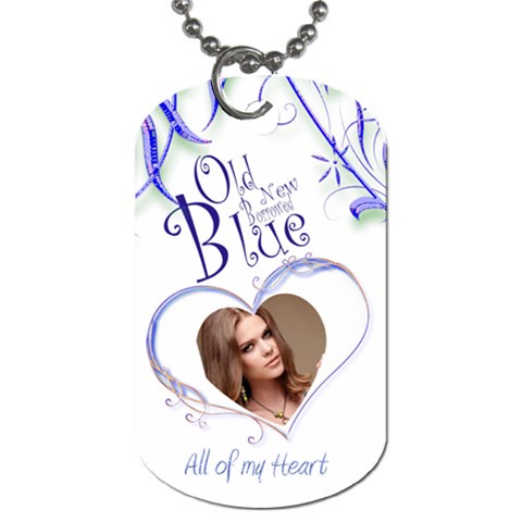 Old New Borrowed Blue Wedding All Of My Heart Dog Tag By Catvinnat Front