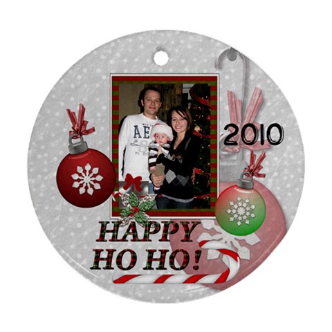 Happy Ho Ho Memories Round Ornament By Lil Front