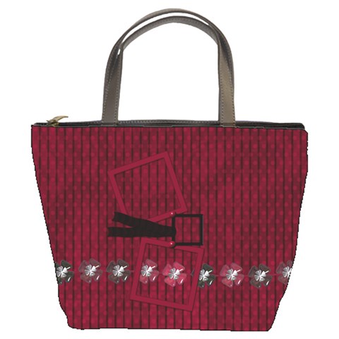 Fuschia Ruckus Bucket Bag By Lisa Minor Front