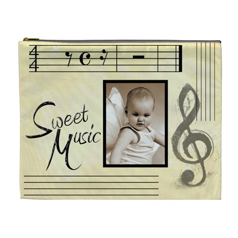 Sweet Music Extra Large Cosmetic Bag By Catvinnat Front