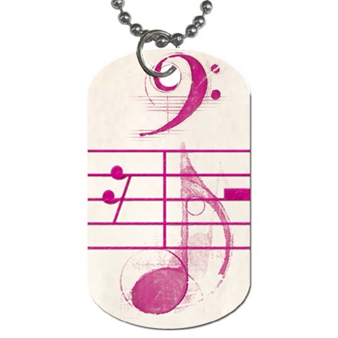 Must Be The Music Pink Ballerina  Dog Tag By Catvinnat Back
