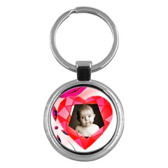 Ruby Heart Keyring - Key Chain (Round)