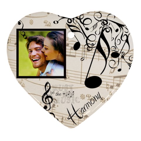 Must Be The Music Heart Ornament By Catvinnat Front