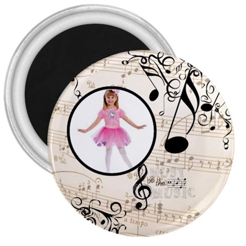 Must Be The Music 3 Inch Magnet By Catvinnat Front