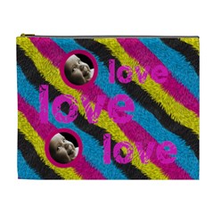 love love love funky fur extra large cosmetic bag - Cosmetic Bag (XL)