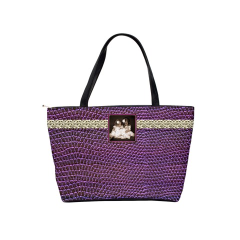Mock Python Purple Photo Buckle Classic Shoulder Bag By Catvinnat Back