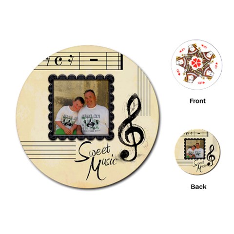 Sweet Music Round Playing Cards By Catvinnat Front