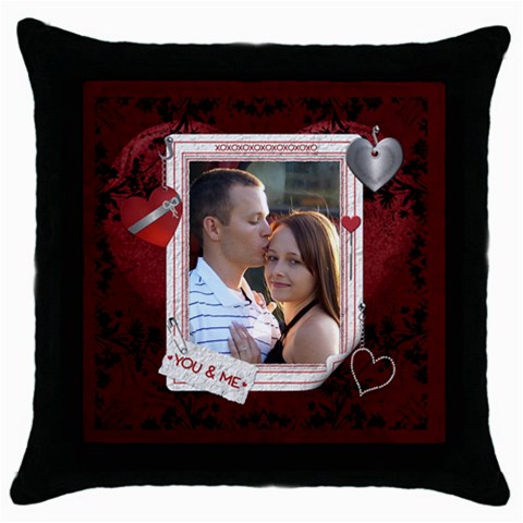 You & Me Valentine Throw Pillow Case By Lil Front
