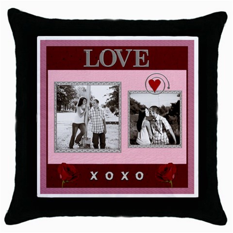 Kiss & Hug Throw Pillow Case By Lil Front