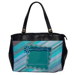 Blue flower office bag - Oversize Office Handbag