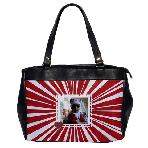 Red & White Rays Office Bag By Daniela Front