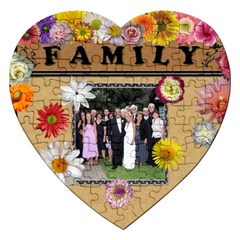 Family Flower Heart Puzzle - Jigsaw Puzzle (Heart)