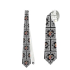 Art Neuveau Black & white tie single side - Necktie (One Side)