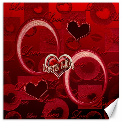 I Heart You Red 16x16 Canvas By Ellan 15.2 x15.41  Canvas - 1