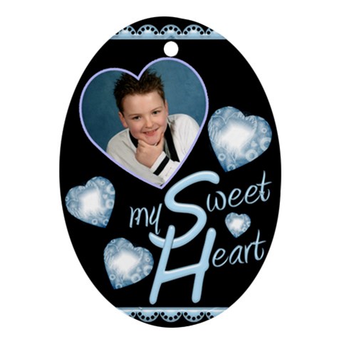My Sweet Heart Oval Ornament By Catvinnat Front