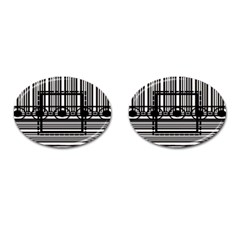 Black & white cufflinks - Cufflinks (Oval)