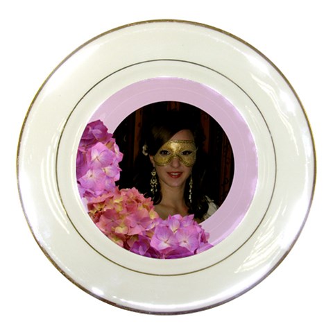 Pink Hydranga Flower Plate By Deborah Front