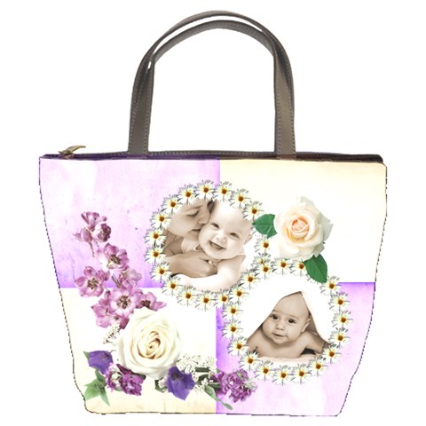 Harlequin Floral Bucket Bag By Catvinnat Front