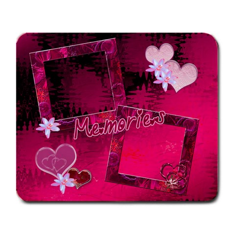 Memories Hot Pink Hearts N Roses Pink Mouse Pad By Ellan Front