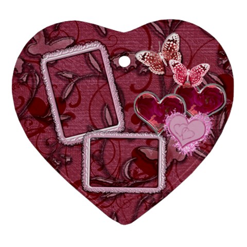 Hearts N Butterflies Heart Ornament By Ellan Front