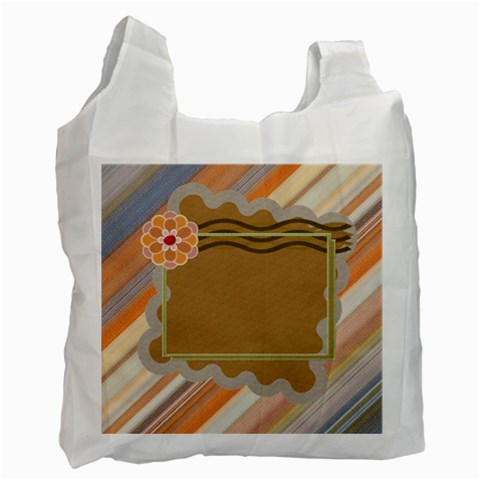 Orange Flower Recycle Bag By Daniela Front