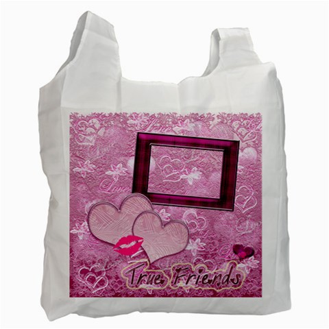 True Friends Pink Heart Recycle Bag 2 Sides By Ellan Front