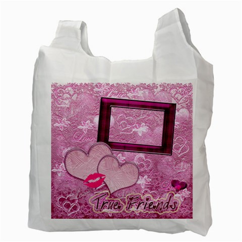 True Friends Pink Heart Recycle Bag 2 Sides By Ellan Back